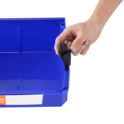 VEVOR Plastic Storage Bin, (11-Inch x 11-Inch x 5-Inch), Hanging Stackable Storage Organizer Bin, Blue/Red, 6-Pack, Heavy Duty Stacking Containers for Closet, Kitchen, Office, or Pantry Organization