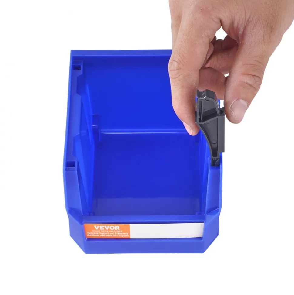VEVOR Plastic Storage Bin, (5-Inch x 4-Inch x 3-Inch), Hanging Stackable Storage Organizer Bin, Blue/Red, 24-Pack, Heavy Duty Stacking Containers for Closet, Kitchen, Office, or Pantry Organization