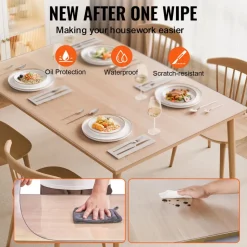 VEVOR Plastic Table Cover, 36 x 60 Inch 1.5 mm Thick Frosted Table Protector, Rectangle PVC Desk Mat, Waterproof & Easy Cleaning Desk Pad Tablecloth, for Office Dresser Dining Room Table Night Stand