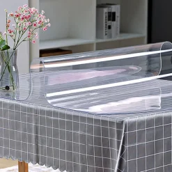 VEVOR Plastic Table Cover 24 x 60 Inch, 1.5 mm Thick Clear Table Protector, Rectangle Clear Desk Mat, Waterproof & Easy Cleaning for Office Dresser Night Stand
