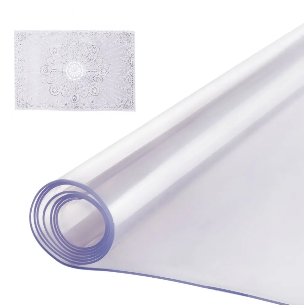 VEVOR Plastic Table Cover, 42 x 72 Inch 2.0 mm Thick Clear Table Protector, Rectangle PVC Desk Mat, Waterproof & Easy Cleaning Desk Pad Tablecloth, for Office Dresser Dining Room Table Night Stand