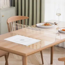 VEVOR Plastic Table Cover, 36 x 48 Inch 1.5 mm Thick Clear Table Protector, Rectangle PVC Desk Mat, Waterproof & Easy Cleaning Desk Pad Tablecloth, for Office Dresser Dining Room Table Night Stand