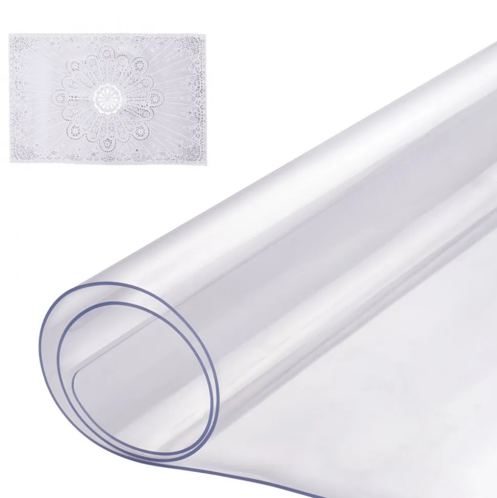 VEVOR Plastic Table Cover, 36 x 48 Inch 1.5 mm Thick Clear Table Protector, Rectangle PVC Desk Mat, Waterproof & Easy Cleaning Desk Pad Tablecloth, for Office Dresser Dining Room Table Night Stand