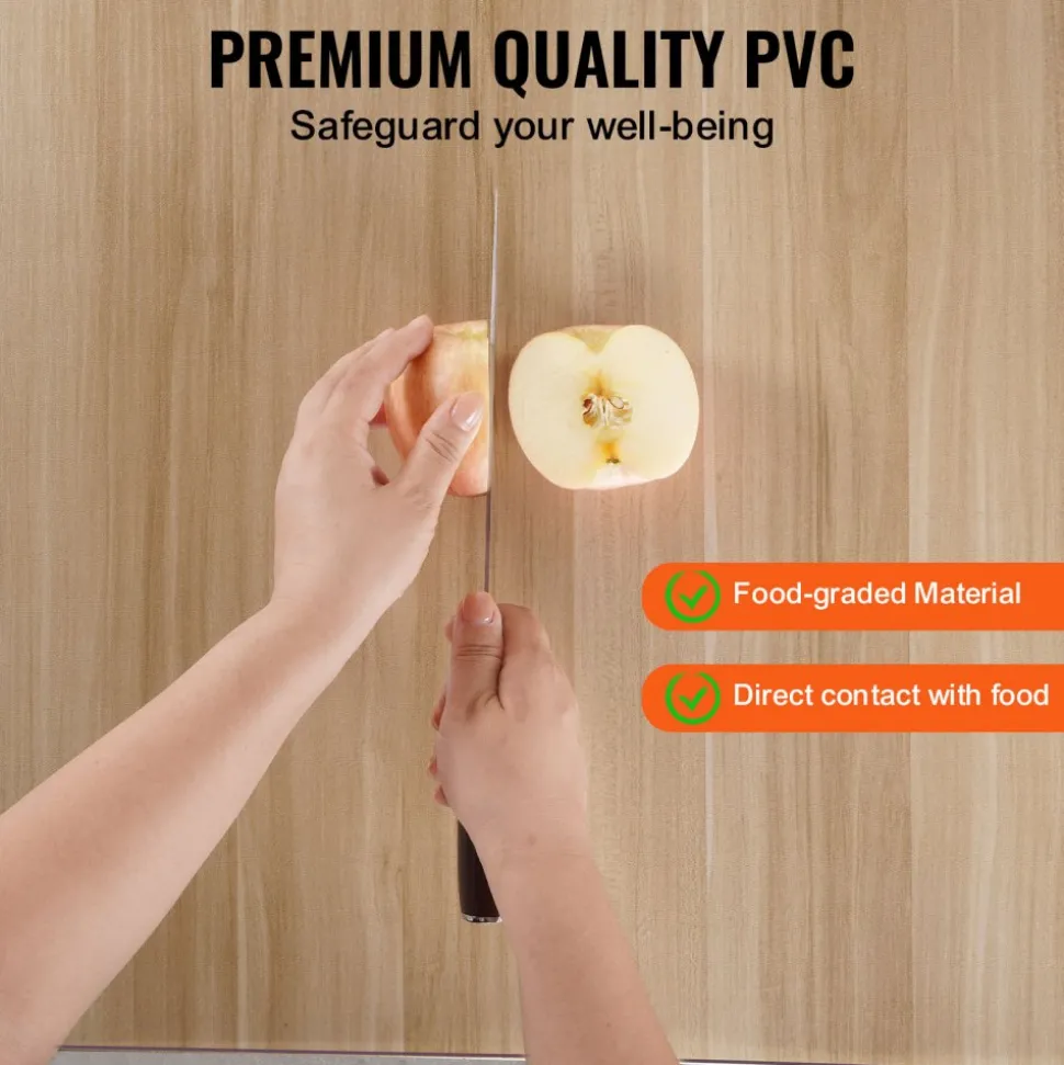 VEVOR Plastic Table Cover, 54 x 54 Inch 1.5 mm Thick Clear Table Protector, Square PVC Desk Mat, Waterproof & Easy Cleaning Desk Pad Tablecloth, for Office Dresser Dining Room Table Night Stand