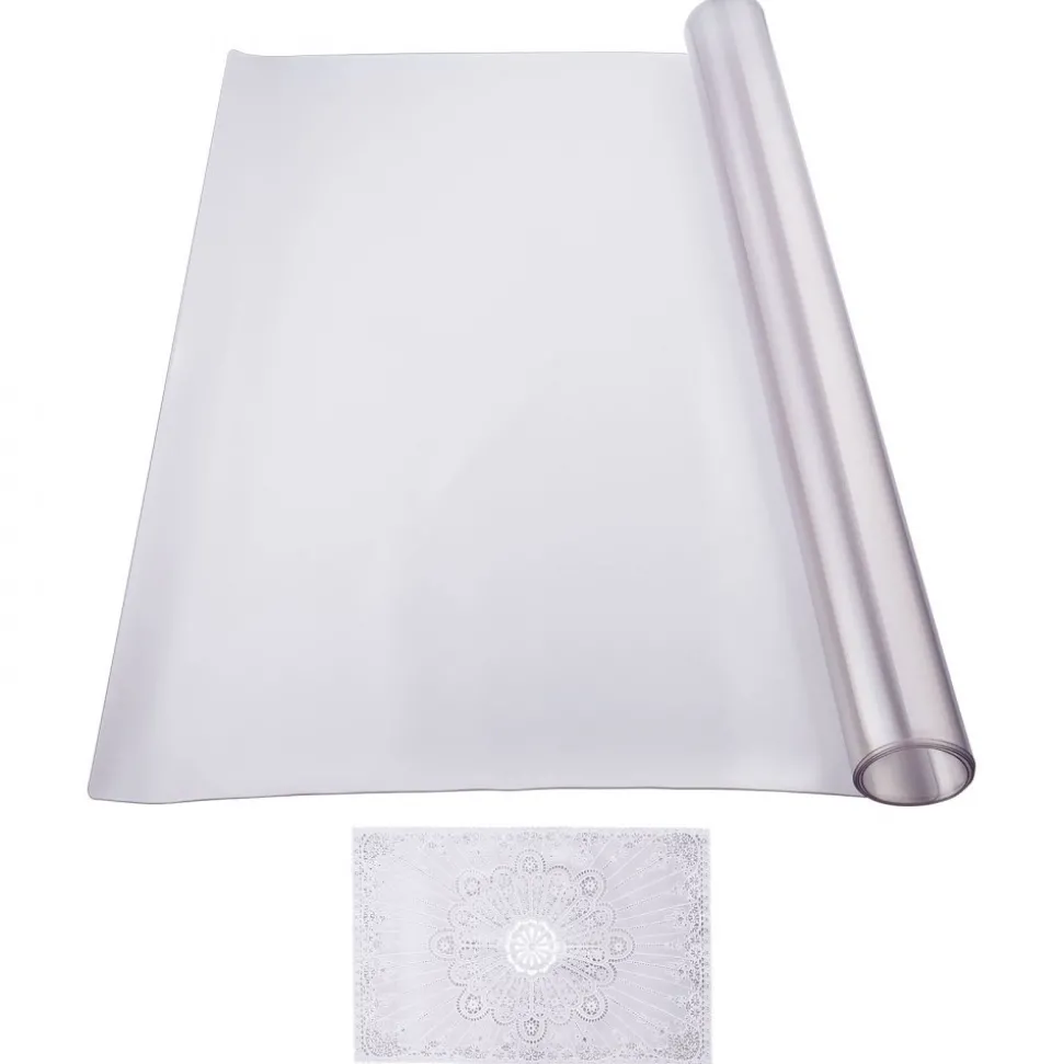 VEVOR Plastic Table Cover, 54 x 54 Inch 1.5 mm Thick Clear Table Protector, Square PVC Desk Mat, Waterproof & Easy Cleaning Desk Pad Tablecloth, for Office Dresser Dining Room Table Night Stand
