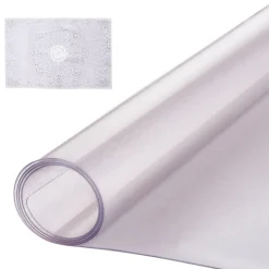 VEVOR Plastic Table Cover, 54 x 54 Inch 1.5 mm Thick Clear Table Protector, Square PVC Desk Mat, Waterproof & Easy Cleaning Desk Pad Tablecloth, for Office Dresser Dining Room Table Night Stand