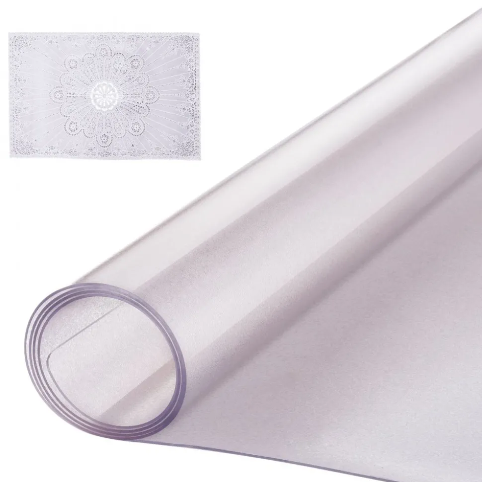 VEVOR Plastic Table Cover, 54 x 54 Inch 1.5 mm Thick Clear Table Protector, Square PVC Desk Mat, Waterproof & Easy Cleaning Desk Pad Tablecloth, for Office Dresser Dining Room Table Night Stand