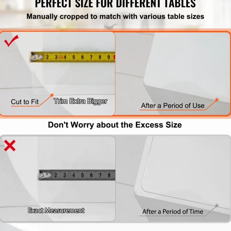 VEVOR Plastic Table Cover, 42"x80"x0.08", Transparent PVC Table Protector, Rectangle Clear Desk Mat, Water Oil Proof Table Cover for Dining Table Coffer Table Kitchen Worktable Dresser Cabinet, etc.
