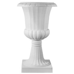 VEVOR Plastic Urn Planters, 15.8 x 26.4 Inch, 2 Pack White Classic Flower Pots Front Porch Planters, Indoor & Outdoor Vase for Wedding, Party, Event, Home, Stage, Garden, Balcony, Patio Decoration