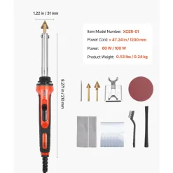 VEVOR Plastic Welder Kit, 60W/100W Dual-Power Plastic Welding Soldering Iron with 3 Welding Tips and 20 Welding Rods, Professional Plastic Repair Welding Tool for Car Bumper, Kayaks, Toys, Electronics