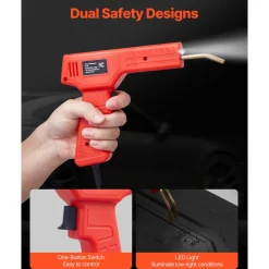 VEVOR Plastic Welder, 100W Plastic Welding Gun with 800PCS Hot Staples, Professional Hot Staple Welding Gun, Plastic Car Bumper Repair Kit with LED Light for Kayak, Toys, Plastic Crack Repair