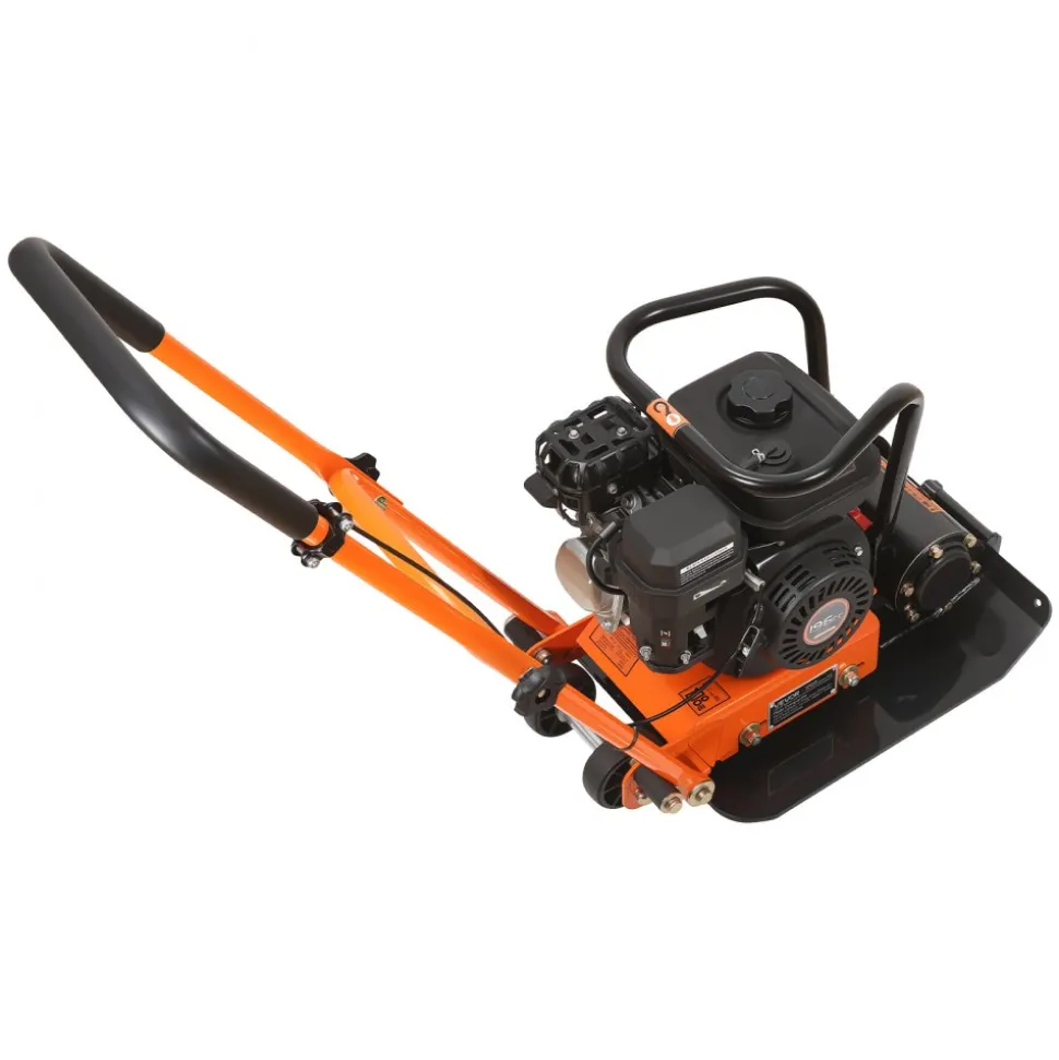 VEVOR Plate Compactor, 6.5 HP 196CC Gas Engine, 5600 VPM Vibrating Ground Rammer, 2360 lbs Compaction Force, 20.1 x 15 in Plate, Walk Behind Compactor for Paver Landscaping, Asphalt, Foundation, Soil
