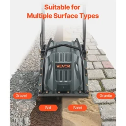 VEVOR Plate Compactor, 130W Output Electric Ground Rammer, 5 kN Force, 3.9 in Depth, 16 m/min Speed, 3304 sq.ft/h Efficiency, Gas Powered Soil Compaction Machine for Driveway, Pavement, Landscaping