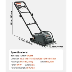 VEVOR Plate Compactor, 130W Output Electric Ground Rammer, 5 kN Force, 3.9 in Depth, 16 m/min Speed, 3304 sq.ft/h Efficiency, Gas Powered Soil Compaction Machine for Driveway, Pavement, Landscaping