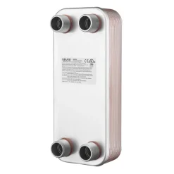 VEVOR Plate Heat Exchanger, 5 x 12 in Brazed Plate Water to Water Heat Exchanger with 20 Plates, Mounting Bracket, Sturdy Stainless Steel Construction, 170-330K BTU for Boiler, Radiant Floor Heating