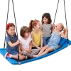 VEVOR Platform Tree Swing for Kids and Adults 700 lbs 60" Rectangle Blue, for Backyard Outdoor & Indoor, 900D Oxford Fabric Giant Seat with 2 Hanging Straps, Adjustable Ropes and Curved Edge Design