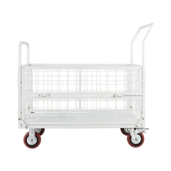 VEVOR Platform Truck Cart with Cage, 2000 lbs Capacity, 6-in-1 Foldable Flatbed Cart with Swivel Wheels, Heavy Duty Hand Truck, Multi-Functional Push Dolly, for Grocery Laundry, 44.5 x 26.6 x 42.1 in