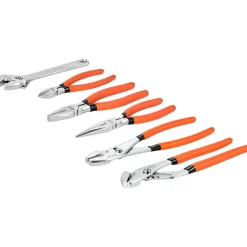 VEVOR Pliers and Wrench Set 6-Piece Utility Set Polished Carbon Steel Jaw, Hand Tools for DIY & Home Use, 10" Groove Joint, 10" Slip Joint, 8" Long Nose, 8" Combination, 6" Diagonal Pliers, 8" Wrench