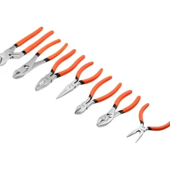 VEVOR Pliers Set 7-Piece Utility Set Polished Carbon Steel Jaw Hand Tools, For DIY & Home Use, 8" Groove Joint, 7" Combination, 6" Diagonal, 6"/8" Slip Joint, 4.5"/6" Long Nose Pliers, Non-Slip Grips