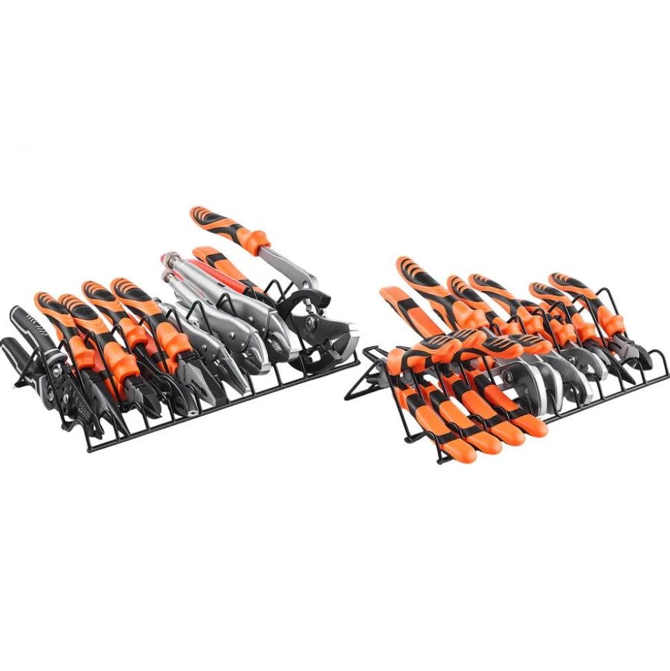 VEVOR Pliers Set 20-Piece Utility Set Polished Carbon Steel Jaw Hand Tools, For DIY & Home Use, Long Nose, Locking, Diagonal, Groove Joint, Snap Ring, Slip Joint Pliers, with 2-Pack Organizer Rack