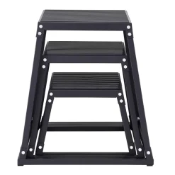 VEVOR Plyometric Jump Boxes, 12/18/24 Inch Plyo Box, Platform and Jumping Agility Box, Anti-Slip Fitness Exercise Step Up Box Set for Home Gym Training, Conditioning Strength Training, Black