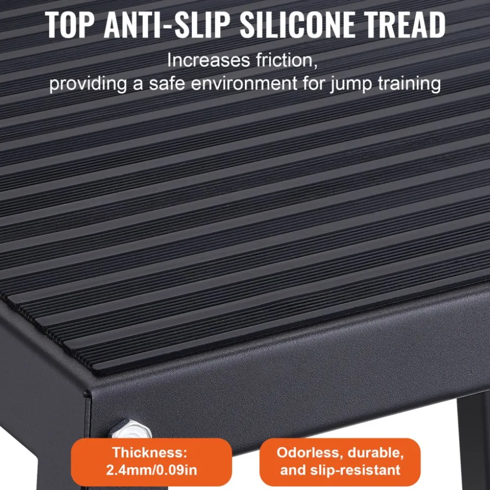 VEVOR Plyometric Jump Boxes, 12/18/24 Inch Plyo Box, Platform and Jumping Agility Box, Anti-Slip Fitness Exercise Step Up Box Set for Home Gym Training, Conditioning Strength Training, Black