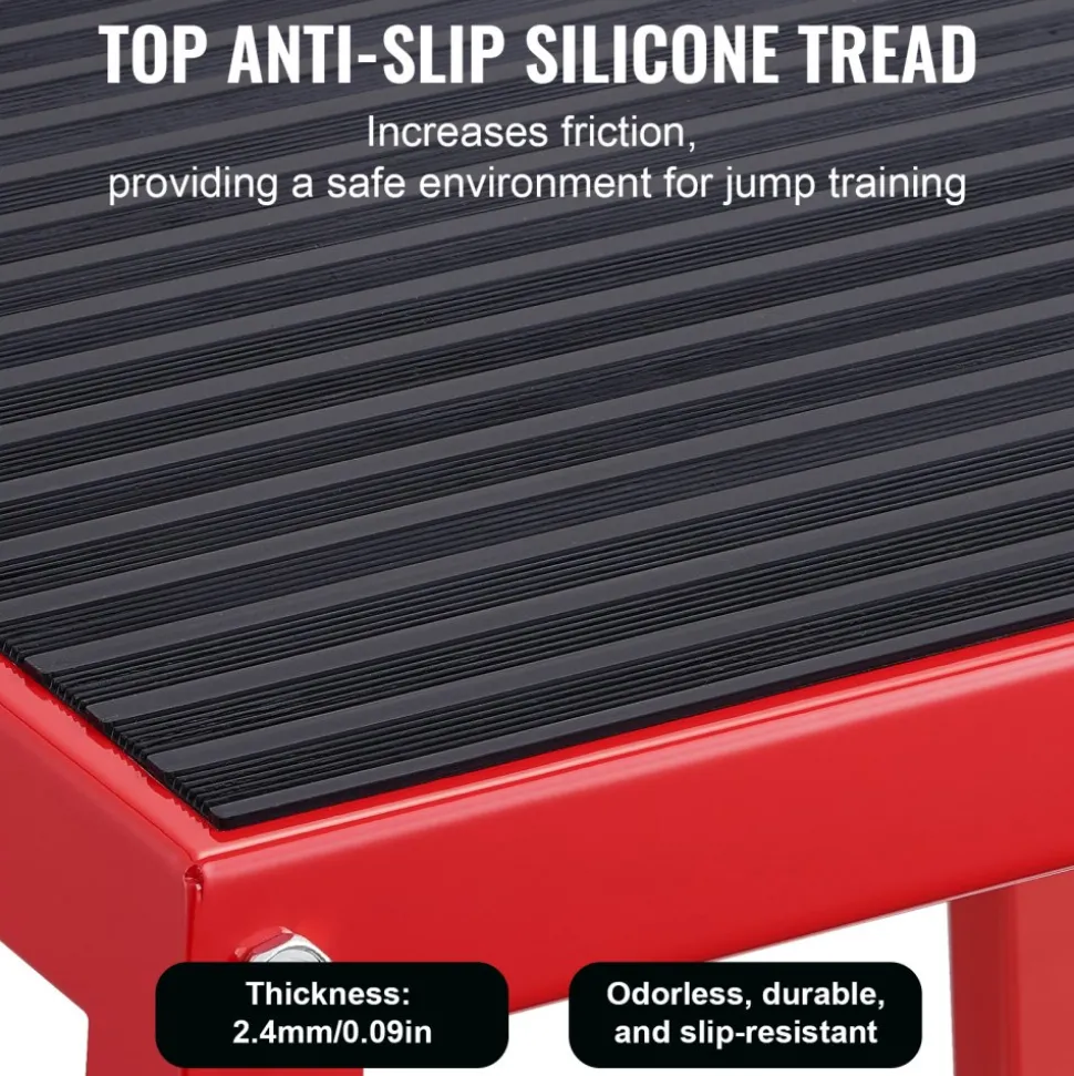VEVOR Plyometric Jump Boxes, 12/18/24 Inch Plyo Box, Platform and Jumping Agility Box, Anti-Slip Fitness Exercise Step Up Box Set for Home Gym Training, Conditioning Strength Training, Red