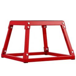 VEVOR Plyometric Jump Box, 12 Inch Plyo Box, Steel Plyometric Platform and Jumping Agility Box, Anti-Slip Fitness Exercise Step Up Box for Home Gym Training, Conditioning Strength Training, Red