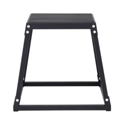 VEVOR Plyometric Jump Box, 18 Inch Plyo Box, Steel Plyometric Platform and Jumping Agility Box, Anti-Slip Fitness Exercise Step Up Box for Home Gym Training, Conditioning Strength Training, Black