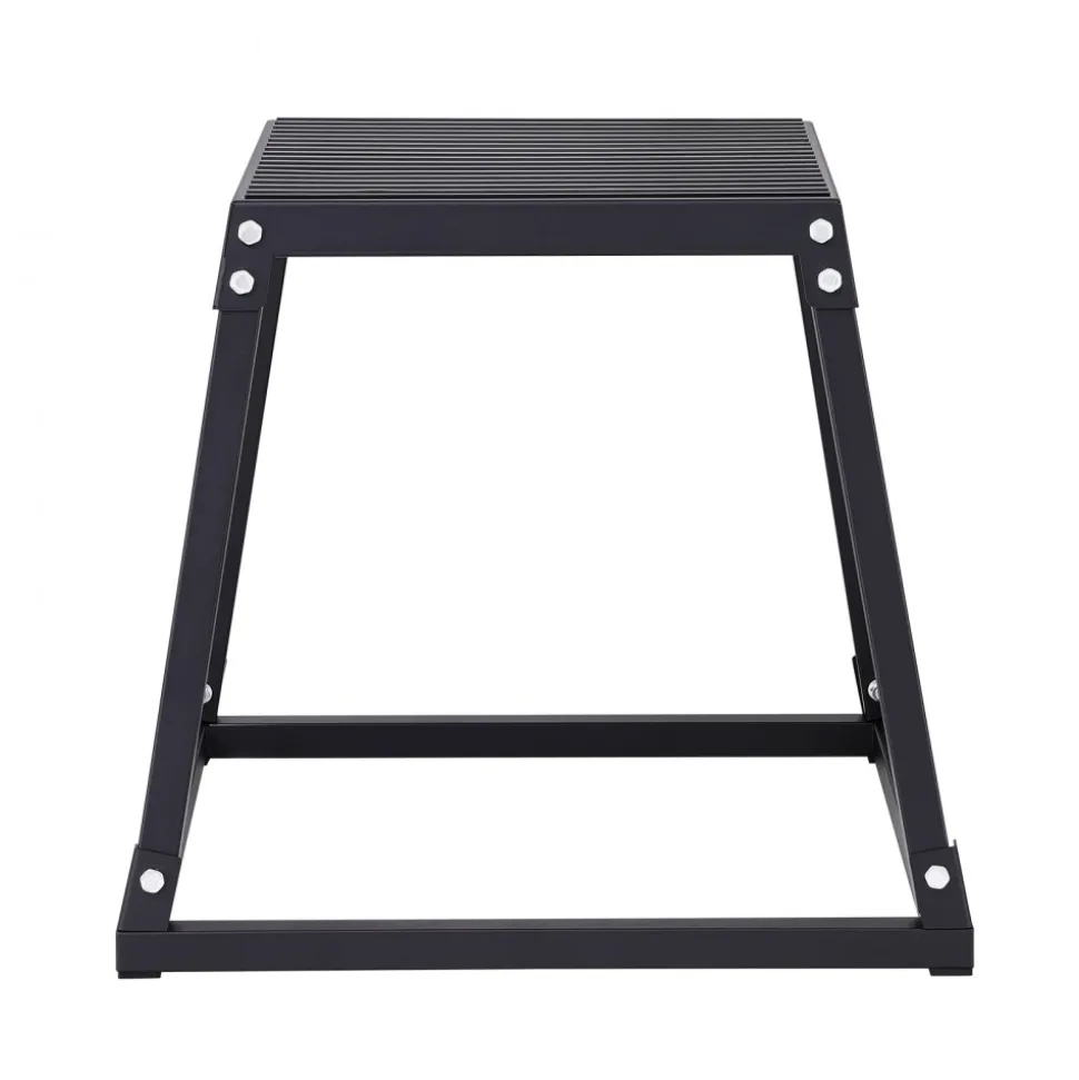 VEVOR Plyometric Jump Box, 18 Inch Plyo Box, Steel Plyometric Platform and Jumping Agility Box, Anti-Slip Fitness Exercise Step Up Box for Home Gym Training, Conditioning Strength Training, Black