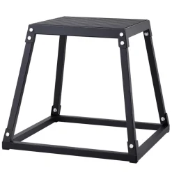 VEVOR Plyometric Jump Box, 18 Inch Plyo Box, Steel Plyometric Platform and Jumping Agility Box, Anti-Slip Fitness Exercise Step Up Box for Home Gym Training, Conditioning Strength Training, Black