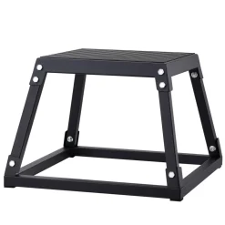 VEVOR Plyometric Jump Box, 12 Inch Plyo Box, Steel Plyometric Platform and Jumping Agility Box, Anti-Slip Fitness Exercise Step Up Box for Home Gym Training, Conditioning Strength Training, Black