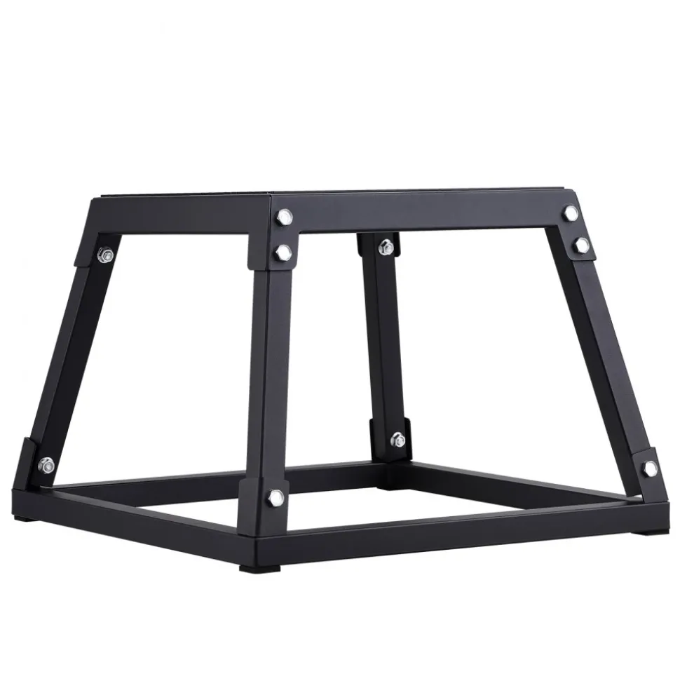 VEVOR Plyometric Jump Box, 12 Inch Plyo Box, Steel Plyometric Platform and Jumping Agility Box, Anti-Slip Fitness Exercise Step Up Box for Home Gym Training, Conditioning Strength Training, Black