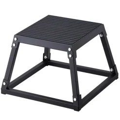 VEVOR Plyometric Jump Box, 12 Inch Plyo Box, Steel Plyometric Platform and Jumping Agility Box, Anti-Slip Fitness Exercise Step Up Box for Home Gym Training, Conditioning Strength Training, Black