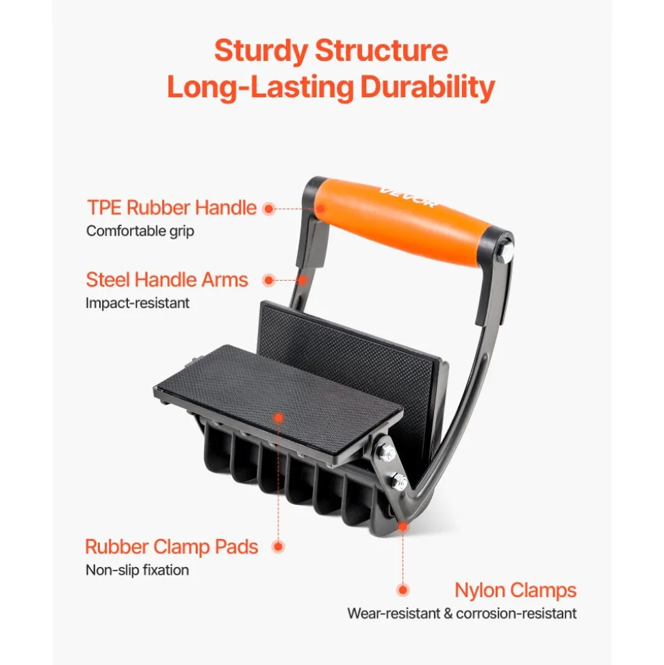 VEVOR Plywood Carrier, 200 lbs Single Clamp Capacity, Adjustable Drywall Carrying Tool for 0-1 Inches Thickness Boards, Plywood Carrier with Non-Slip Grips for Plastic Boards, Plywood, Drywall