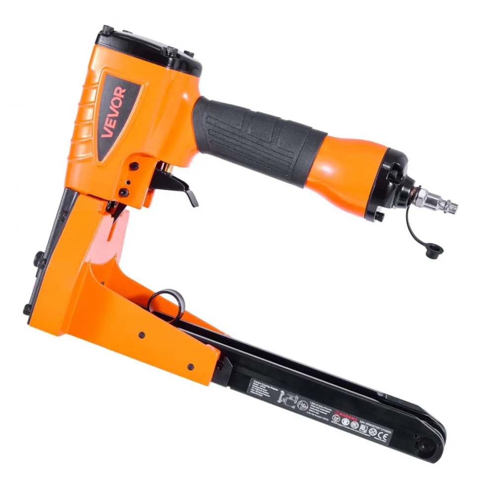 VEVOR Pneumatic Carton Closing Stapler, 13 Gauge Pneumatic Cardboard Staple Gun for 1-3/8 inch Crown 5/8" & 3/4" Length, Depth-Adjustable 70-120 PSI Air Staple Gun for Boxes Carton Closing, Packaging