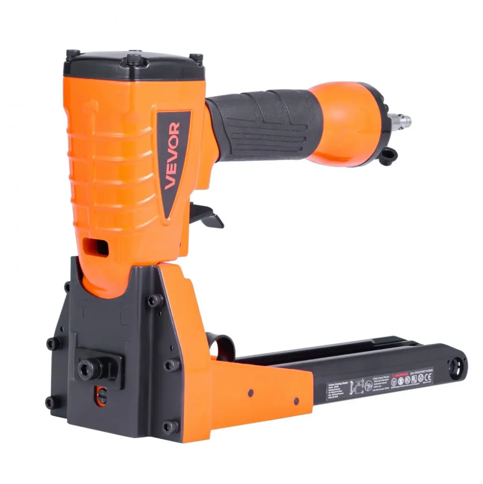 VEVOR Pneumatic Carton Closing Stapler, 13 Gauge Pneumatic Cardboard Staple Gun for 1-3/8 inch Crown 5/8" & 3/4" Length, Depth-Adjustable 70-120 PSI Air Staple Gun for Boxes Carton Closing, Packaging