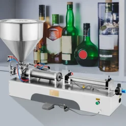 VEVOR Pneumatic Liquid Paste Filling Machine 50-500ML Volume, Horizontal Cream Filling Machine with 30L Hopper, Pneumatic liquid Filling Machine for Water Oil Cream etc