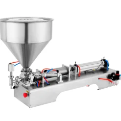 VEVOR Pneumatic Liquid Paste Filling Machine 50-500ML Volume, Horizontal Cream Filling Machine with 30L Hopper, Pneumatic liquid Filling Machine for Water Oil Cream etc