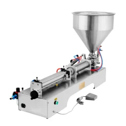 VEVOR Pneumatic Liquid Paste Filling Machine 50-500ML Volume, Horizontal Cream Filling Machine with 30L Hopper, Pneumatic liquid Filling Machine for Water Oil Cream etc