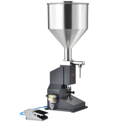 VEVOR Pneumatic Paste Liquid Filling Machine, 5-50ml Bottle Filler, Bottle Filling Machine, Stainless Steel Liquid Filler with Pedal for Milk Water Juice Essential Oil Shampoo Cosmetic Honey Lotion