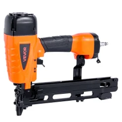 VEVOR Pneumatic Staple Gun, 16 Gauge 7/16-inch Medium Crown Pneumatic Stapler 1" to 2" Length, 70-120PSI Heavy Duty Air-Powered Staple Gun for Roof Decking, Wall Sheathing, Fencing and Subflooring
