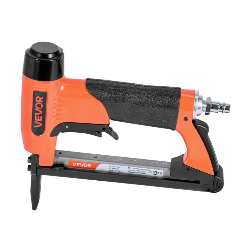 VEVOR Pneumatic Staple Gun, 20 Gauge T50 Pneumatic Upholstery Stapler for 7/16" Crown 5/32"-5/8" Length Staples, 70-110 PSI Air Staple Gun for Woodworking, Upholstering, Fabric, Crafts, DIY Projects