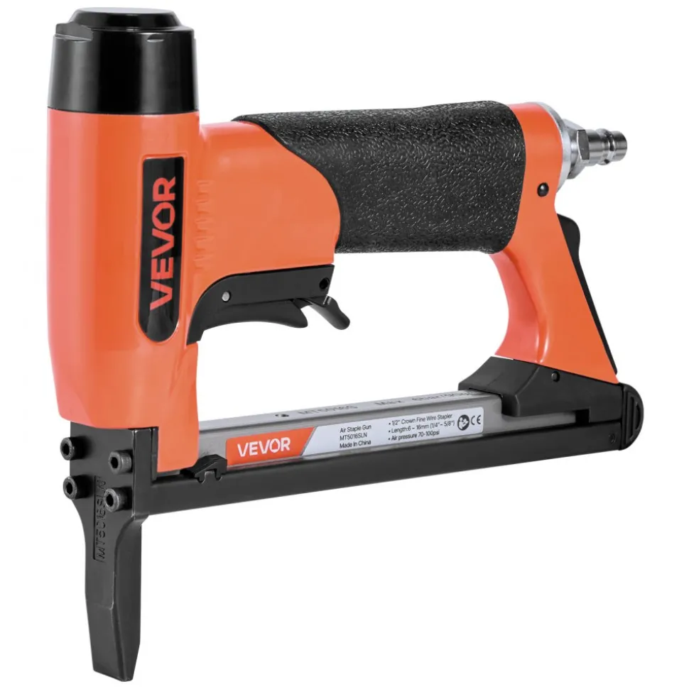 VEVOR Pneumatic Staple Gun, 20 Gauge T50 Pneumatic Upholstery Stapler for 7/16" Crown 5/32"-5/8" Length Staples, 70-110 PSI Air Staple Gun for Woodworking, Upholstering, Fabric, Crafts, DIY Projects