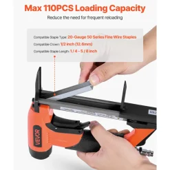 VEVOR Pneumatic Staple Gun, 20 Gauge T50 Pneumatic Upholstery Stapler for 7/16