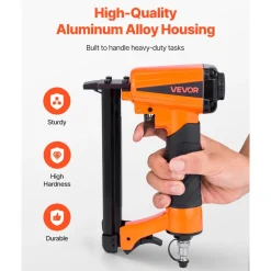 VEVOR Pneumatic Staple Gun, 16 Gauge 1-inch Wide Crown Pneumatic Stapler 5/8" to 1-1/2" Length, 70-120PSI Air Staple Gun with Two Firing Modes for Roof Decking, Wall Sheathing, Fencing, Subflooring