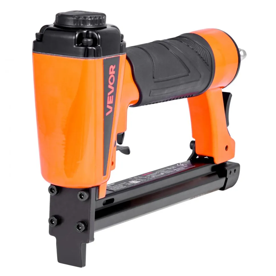 VEVOR Pneumatic Staple Gun, 16 Gauge 1-inch Wide Crown Pneumatic Stapler 5/8" to 1-1/2" Length, 70-120PSI Air Staple Gun with Two Firing Modes for Roof Decking, Wall Sheathing, Fencing, Subflooring