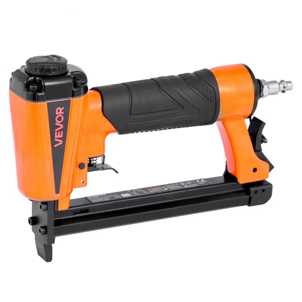 VEVOR Pneumatic Staple Gun, 16 Gauge 1-inch Wide Crown Pneumatic Stapler 5/8" to 1-1/2" Length, 70-120PSI Air Staple Gun with Two Firing Modes for Roof Decking, Wall Sheathing, Fencing, Subflooring
