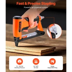 VEVOR Pneumatic Staple Gun, 22 Gauge Air Upholstery Stapler for 71 Series Fine Wire Staples 3/8