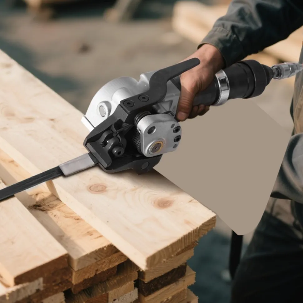 VEVOR Pneumatic Steel Strapping Machine, 8500 N Tension Force, Metal Strapping Tool Tensioner and Cutter Sealer for 1.26 in Width Metal Belt, Heavy Duty Split Type Baler for High Tensile Packaging